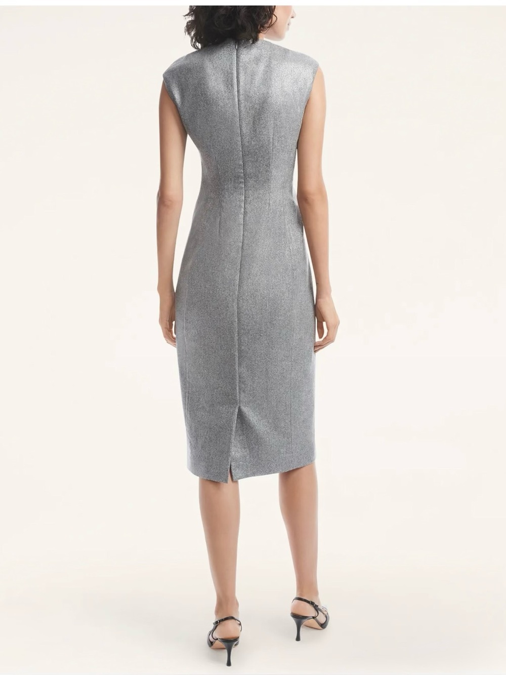 Brooks Brothers Metallic Wool Flannel Sheath Dress – Size 10 - Picture 2 of 8